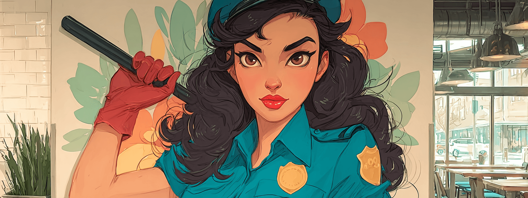 La Mascota de La Macana — ilustración del patio